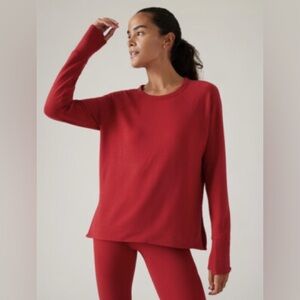 Athleta Coaster Luxe Recover Sweatshirt Womens XL Tall XLT Extra Large Red